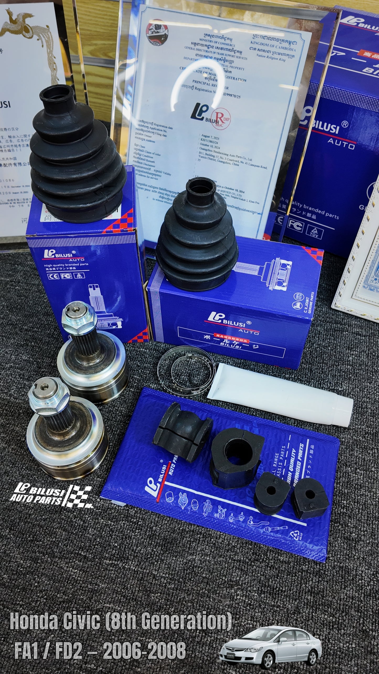 Front-Opening Adhesive (R/L) Rear Opening Seal: L = R Outer CV Joint (R/L)