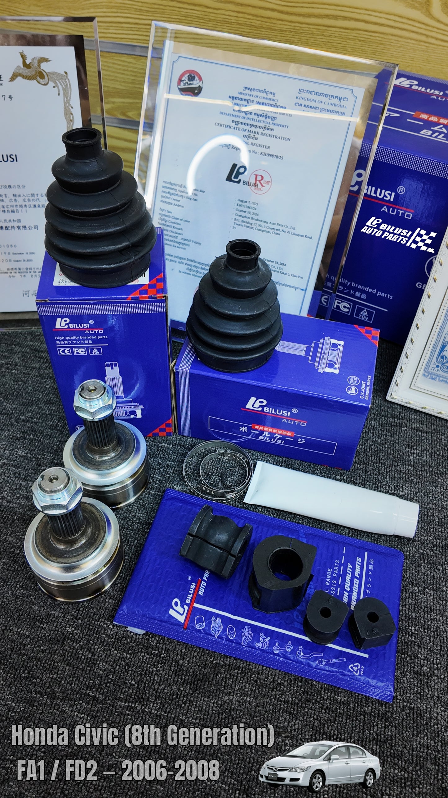 Front-Opening Adhesive (R/L)  Rear Opening Seal: L = R Outer CV Joint (R/L)