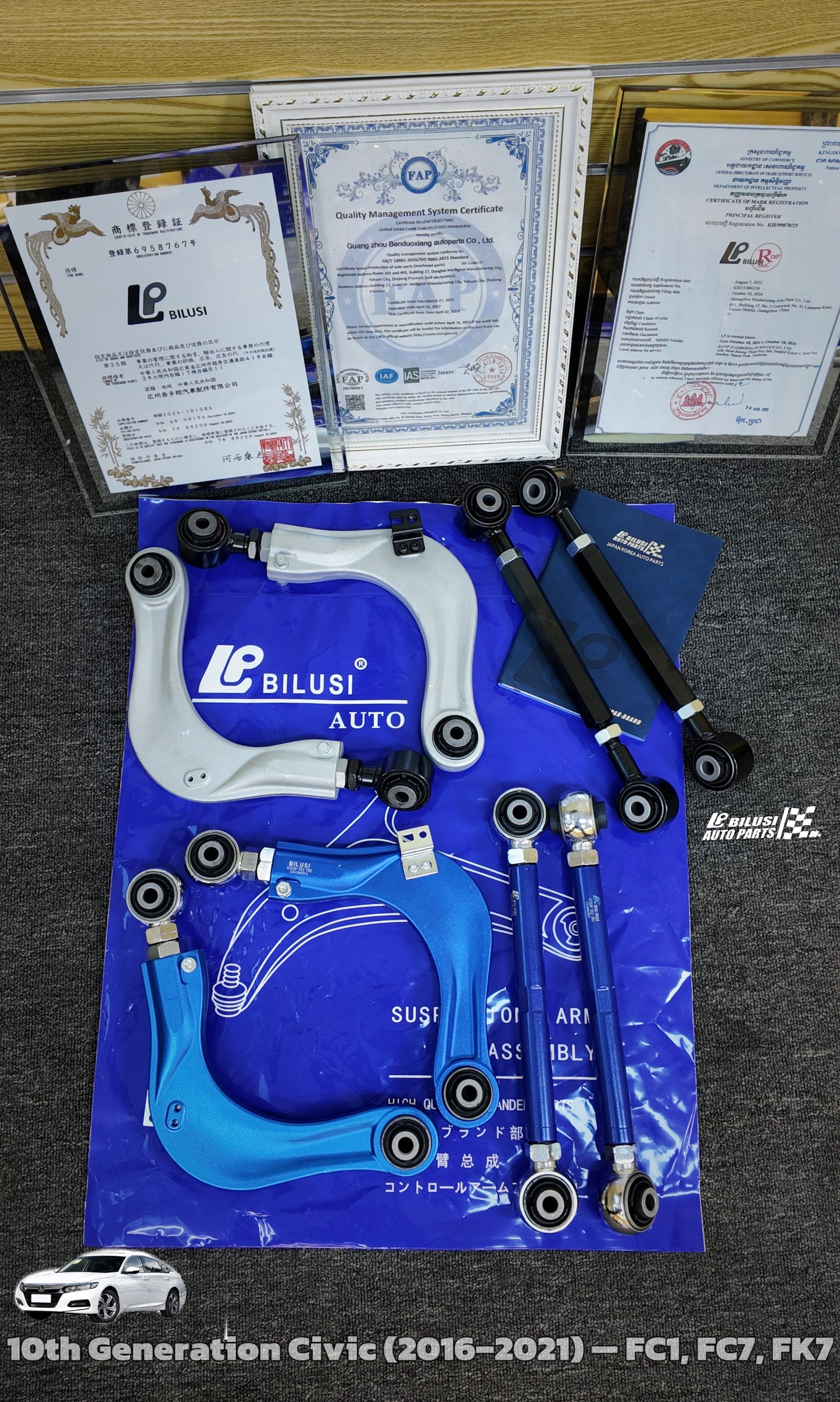 Rear Control Arm (Adjustable) — RH, Blue (Modified)  Rear Control Arm (Adjustable) — LH   Rear Control Arm (Adjustable) — (Modified   Rear Upper Control Arm (Adjustable) — RH, Silver