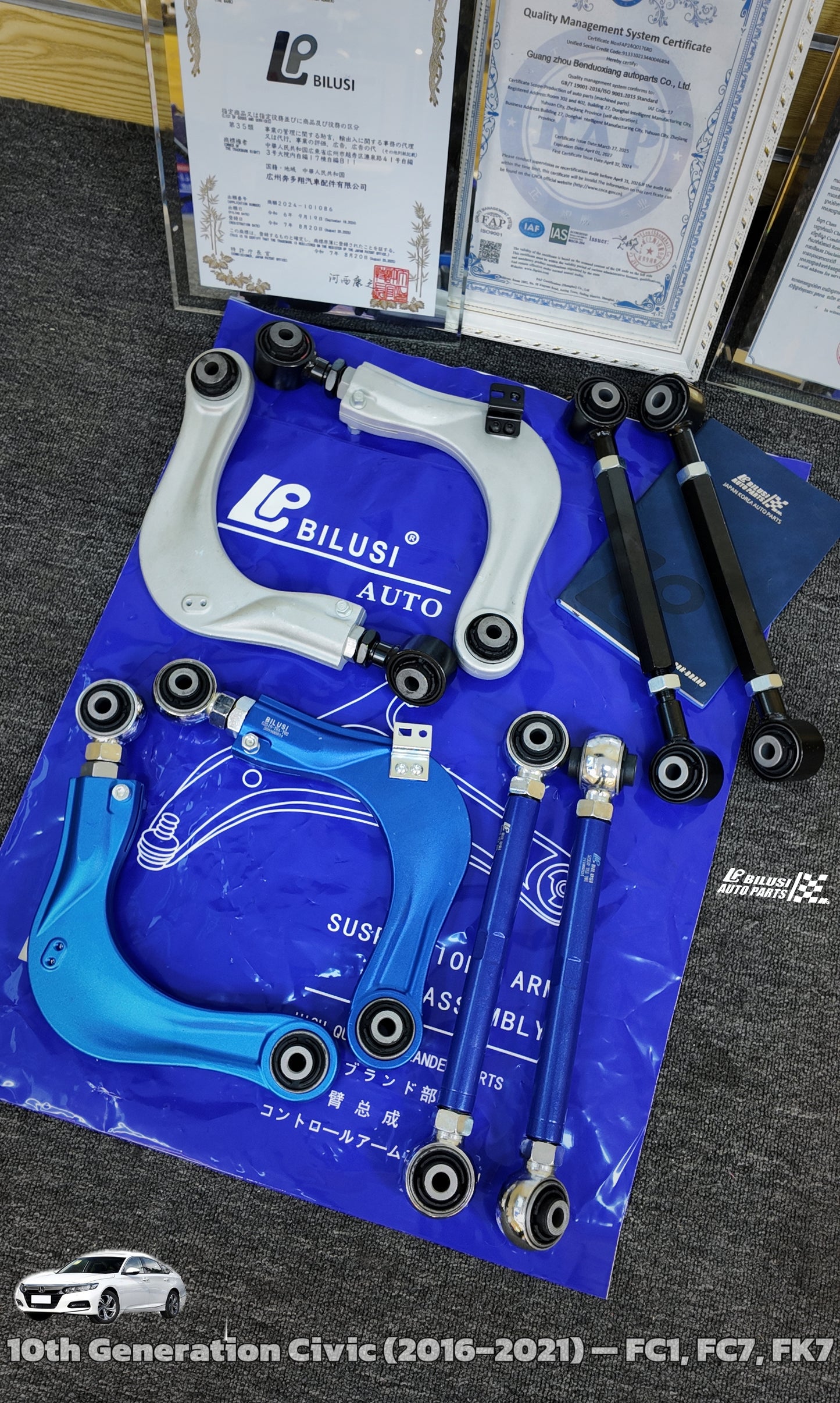 Rear Control Arm (Adjustable) — RH, Blue (Modified)  Rear Control Arm (Adjustable) — LH   Rear Control Arm (Adjustable) — (Modified   Rear Upper Control Arm (Adjustable) — RH, Silver