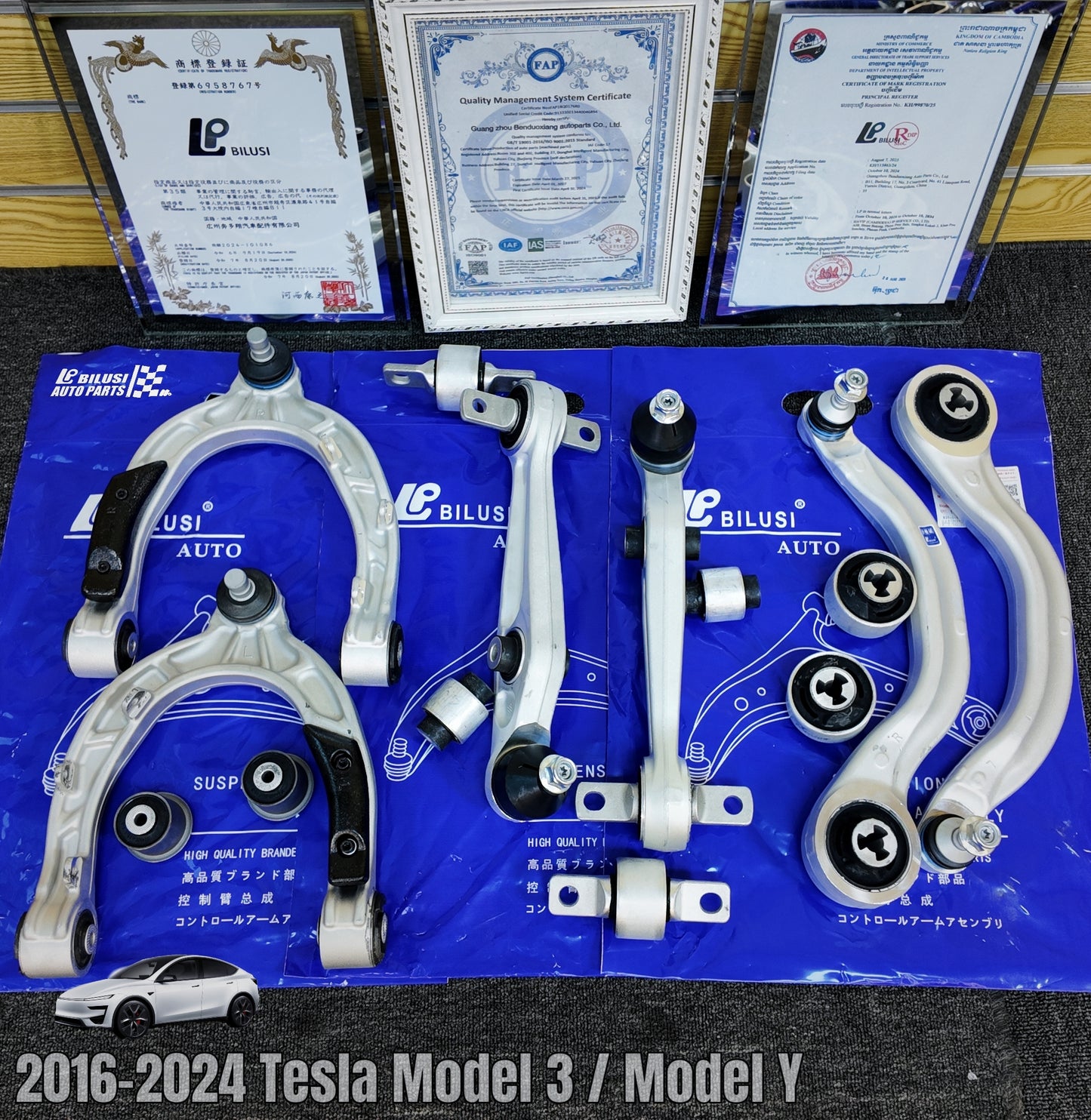 Left/Right Front Upper Control Arm Left/Right Front Lower Control Arm  Upper Suspension  Anterior-  Control Arm Bushing Inferior Straight Arm  Straight arm bushing - Large