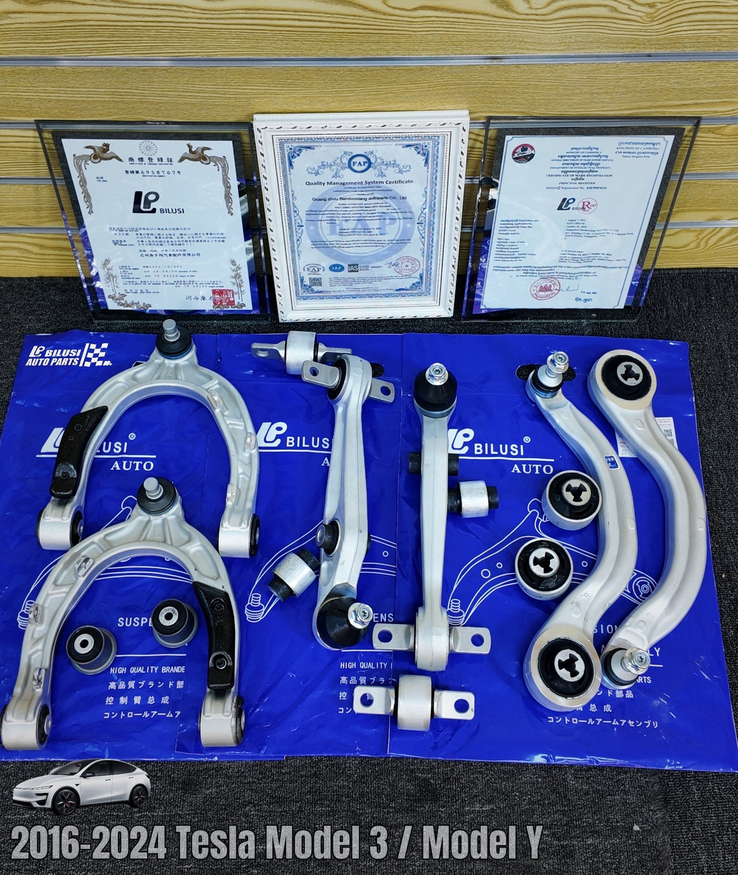 Left/Right Front Upper Control Arm Left/Right Front Lower Control Arm  Upper Suspension  Anterior-  Control Arm Bushing Inferior Straight Arm  Straight arm bushing - Large