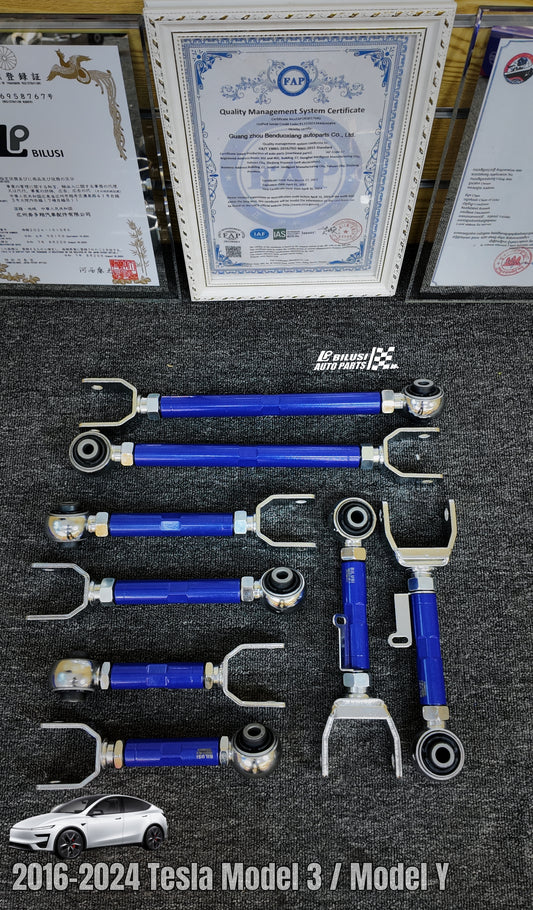 Rear Positioning Arm (L/R) — Adjustable Blue  Rear Torsion Bar (L/R) — Adjustable, Blue  Rear Rear Panhard Rod (L/R) — Adjustable, Blue Panhard Rod (L/R) — Adjustable, Blue