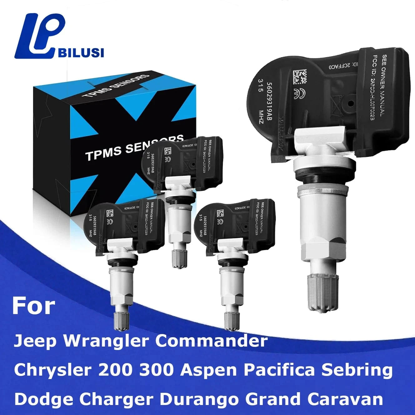 JAPAN BILUSI AUTO PARTS 1 Piece Bilusi 56029319 315MHZ Pre-Programmed TPMS Sensor for Jeep Wrangler Dodge Charger Durango Grand Caravan Chrysler 200 2006-2012