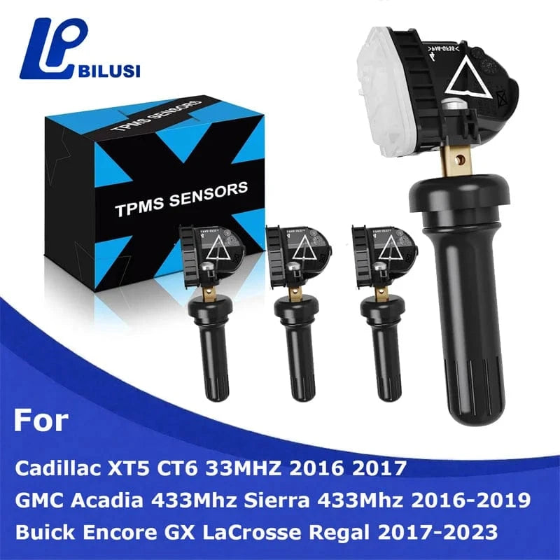 JAPAN BILUSI AUTO PARTS 4 pcs(1set) Bilusi OE:13598773 13516165 TPMS Sensor 4pcs 433MHz Tire Pressure Monitor Sensors For Chevy Cadillac Buick GMC