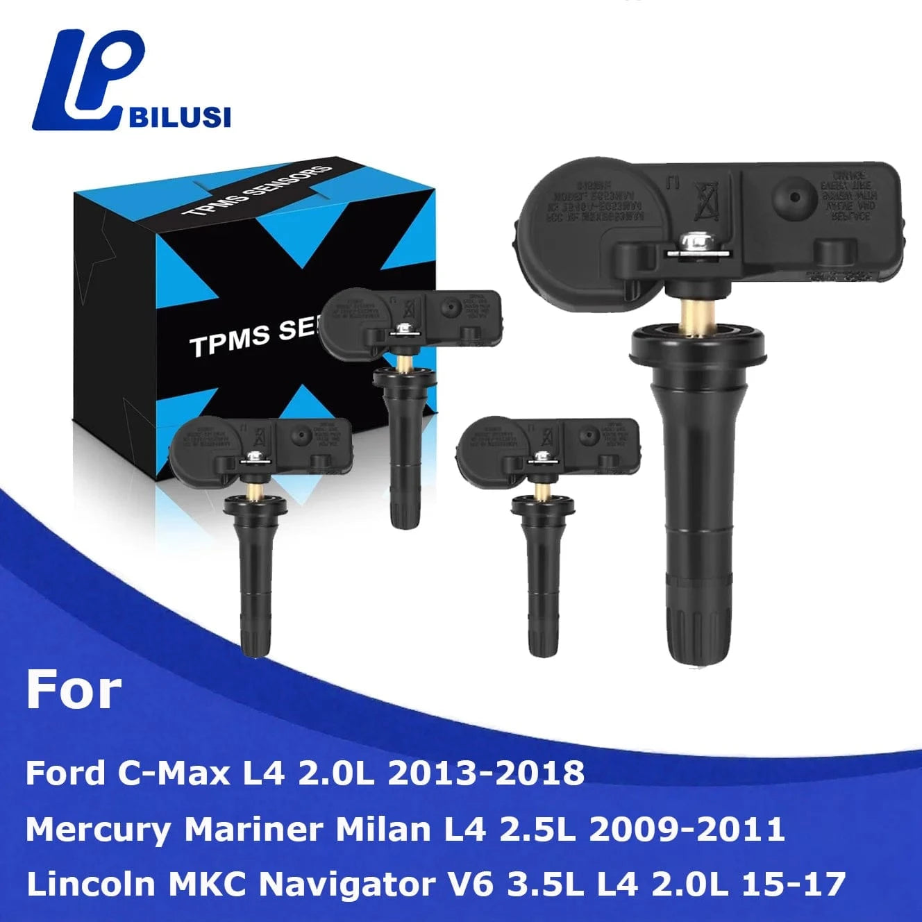 JAPAN BILUSI AUTO PARTS 4 pcs(1set) Bilusi Sensor 315MHz Tire Pressure Monitoring Sensor for Ford C-Max Edge Escape for Lincoin Navigator DE8T-1A180-AA