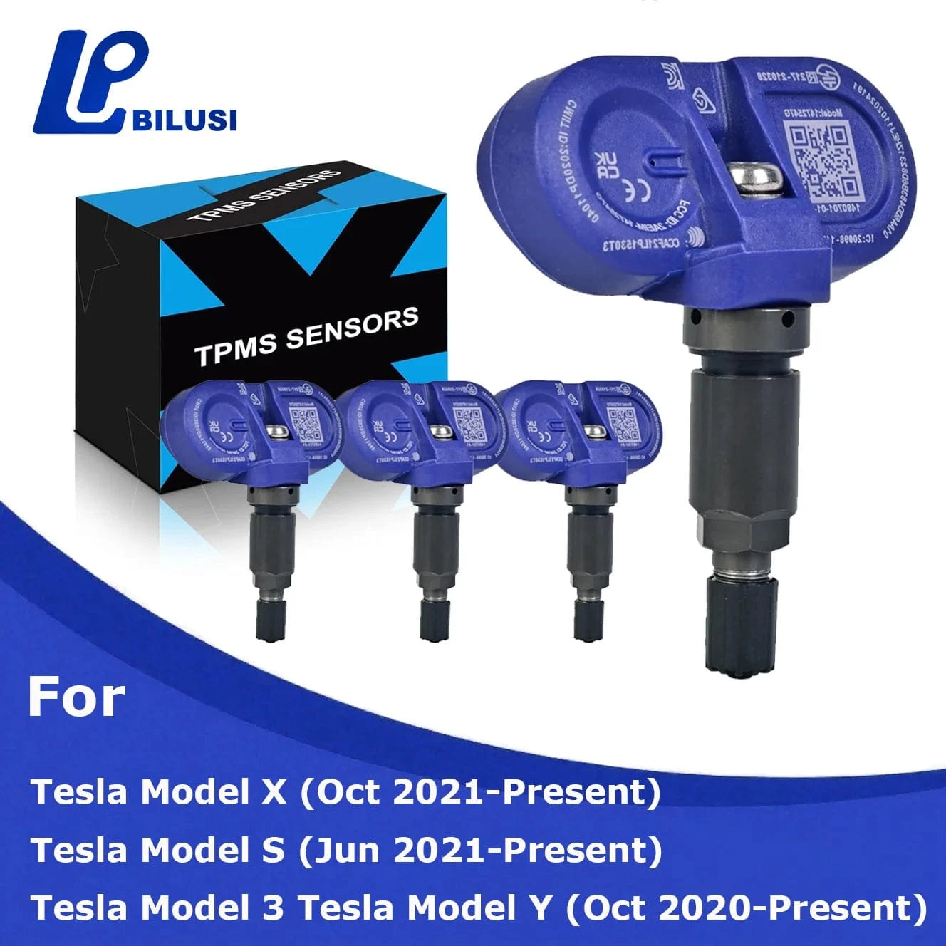 JAPAN BILUSI AUTO PARTS 4 pcs(1set) Bilusi Tesla BLE Bluetooth Tire Pressure Sensor for 2021-2023 Tesla Model Y/S/X /3 OE:1490701-01-B 1490701-01-C 1490701-01-D