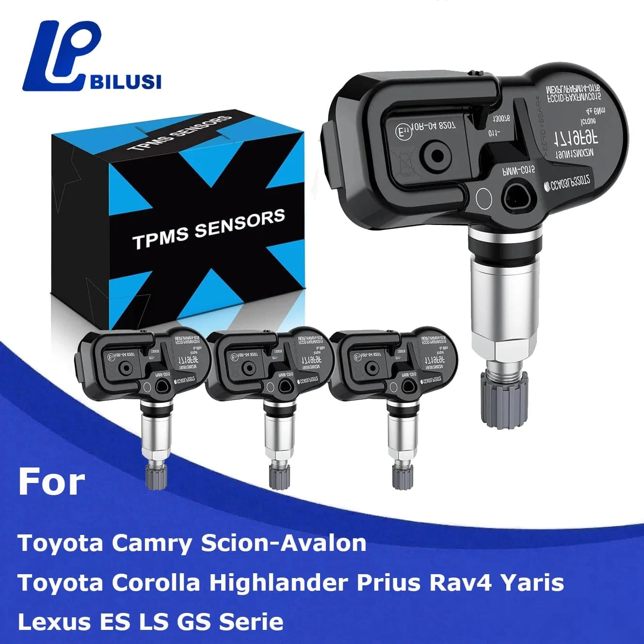 JAPAN BILUSI AUTO PARTS 4 pcs(1set) Bilusi Tire Pressure Sensor For Toyota 4Runner Avalon Camry Tacoma Tundra Lexus ES/LS 2016-2020 315MHz Snap-in 4260706030