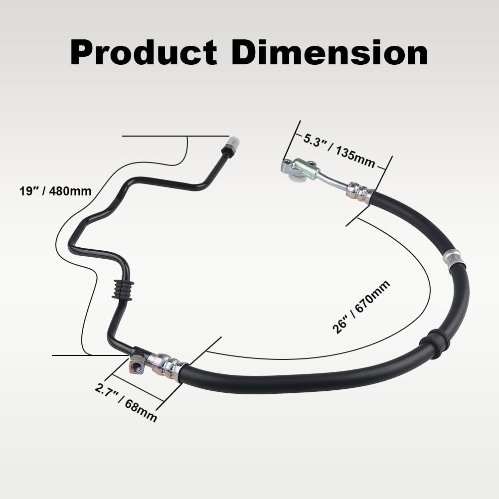 JAPAN BILUSI AUTO PARTS BILUSI WMPHE Compatible with Power Steering Pressure Hose Assembly Acura MDX V6 3.5L 2003 2004 2005 2006, Replace OEM 53713S3VA13 3402797, M16 x 1.5 Connector Screw