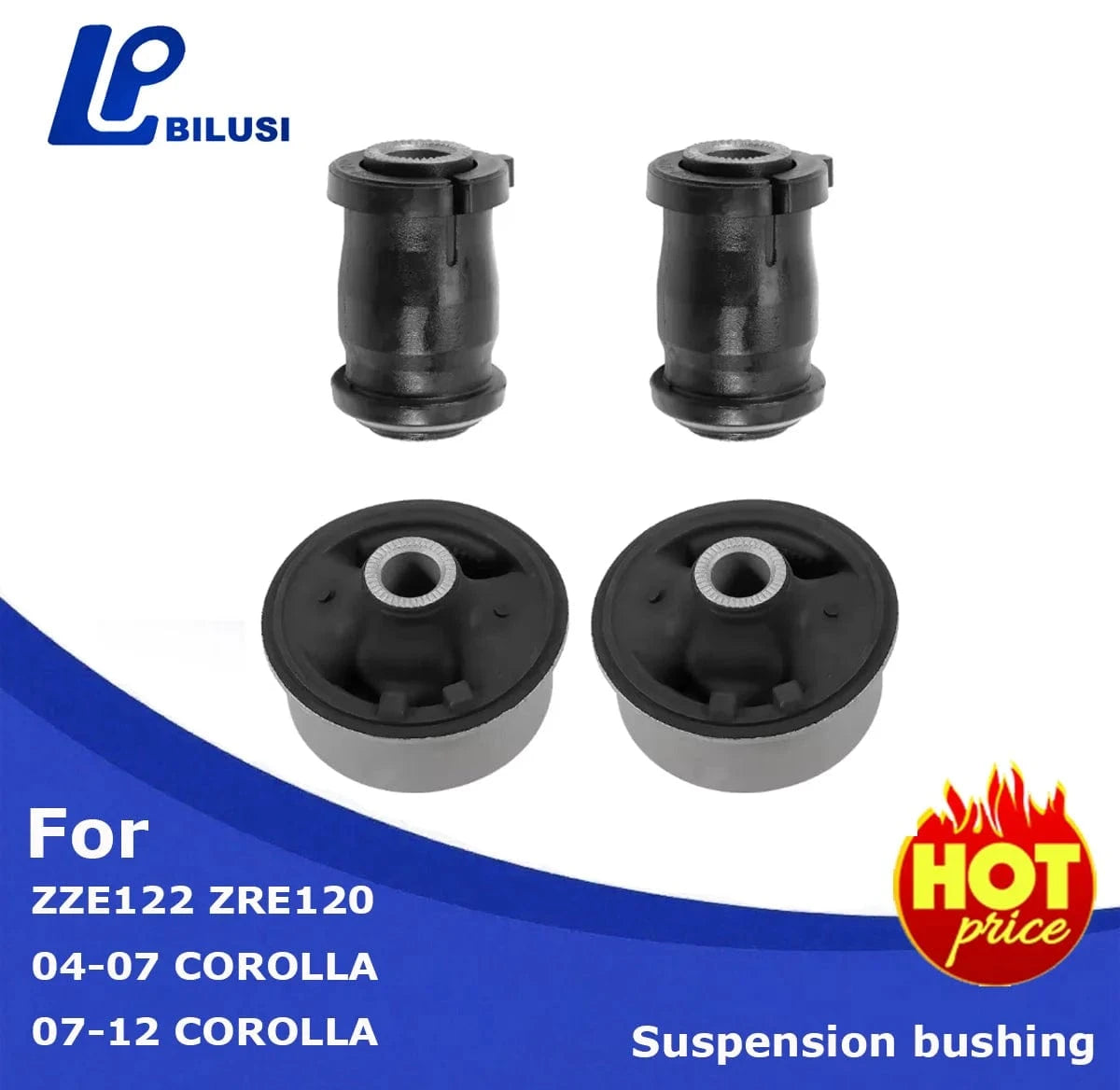 JAPAN BILUSI AUTO PARTS TOYOTA BUSHING 2pair Bilusi 48654-12120 48655-12170 Front Control Arm Bushing For Toyota Corolla ZZE121L ZZE123 ZZE123L CE120 NZE121