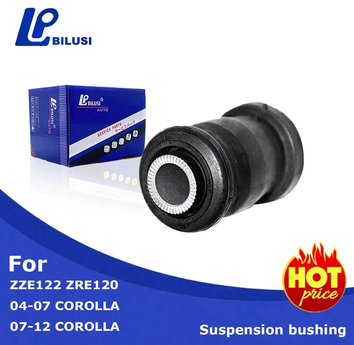 JAPAN BILUSI AUTO PARTS TOYOTA BUSHING 48654-12120 Bilusi 48654-12120 48655-12170 Front Control Arm Bushing For Toyota Corolla ZZE121L ZZE123 ZZE123L CE120 NZE121