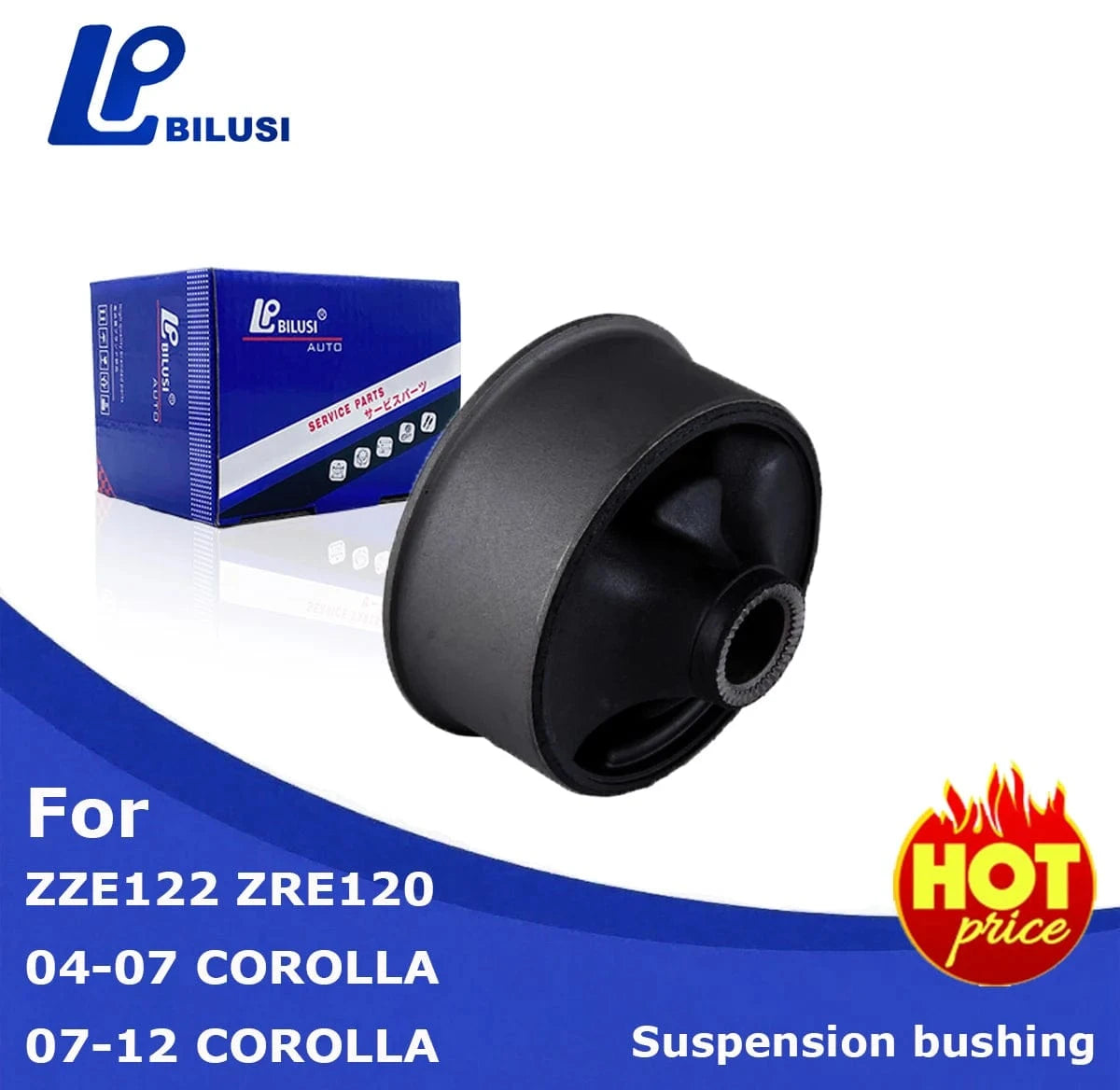 JAPAN BILUSI AUTO PARTS TOYOTA BUSHING 48655-12170 Bilusi 48654-12120 48655-12170 Front Control Arm Bushing For Toyota Corolla ZZE121L ZZE123 ZZE123L CE120 NZE121