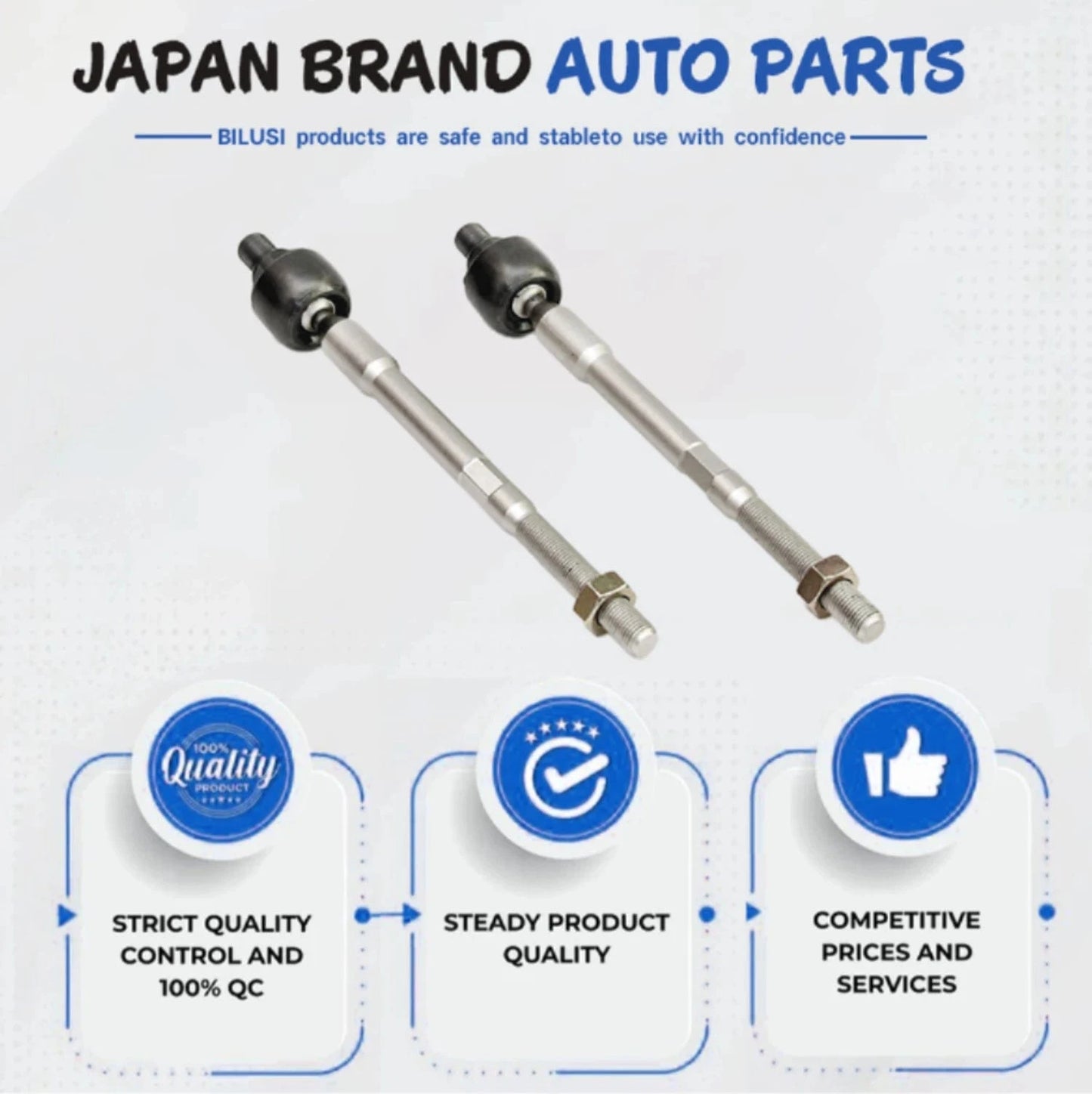 JAPAN BILUSI AUTO PARTS TOYOTA RACK END Bilusi High-Quality Inner Left And Right Ball Joint Tie Rod End for The 1992 for NISSAN Bluebird U13, OE: 48521-2B025.