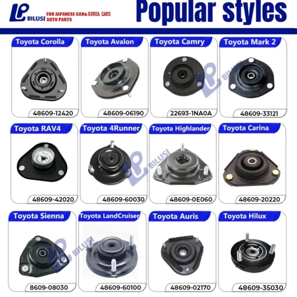JAPAN BILUSI AUTO PARTS TOYOTA SHOCK ABSORBER MOUNTING Bilusi Front Left/Right Shock Absorber Mount for Toyota CROWN GRS182/GRX122 2005-2010 REIZ 2005-2007 OEM 48609-0N010