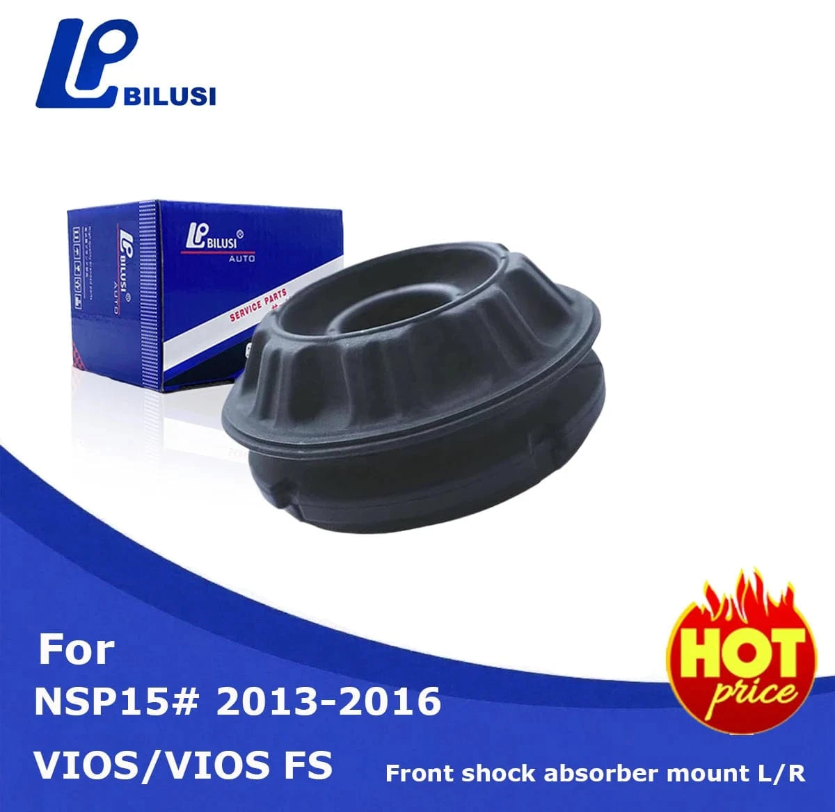 JAPAN BILUSI AUTO PARTS TOYOTA SHOCK ABSORBER MOUNTING Front Left Bilusi Front Shock Absorber Rubber Mount for Toyota Vios YARIS NSP15# 13-16 OE:48609-0D140 48609-0D150 48609-0D160