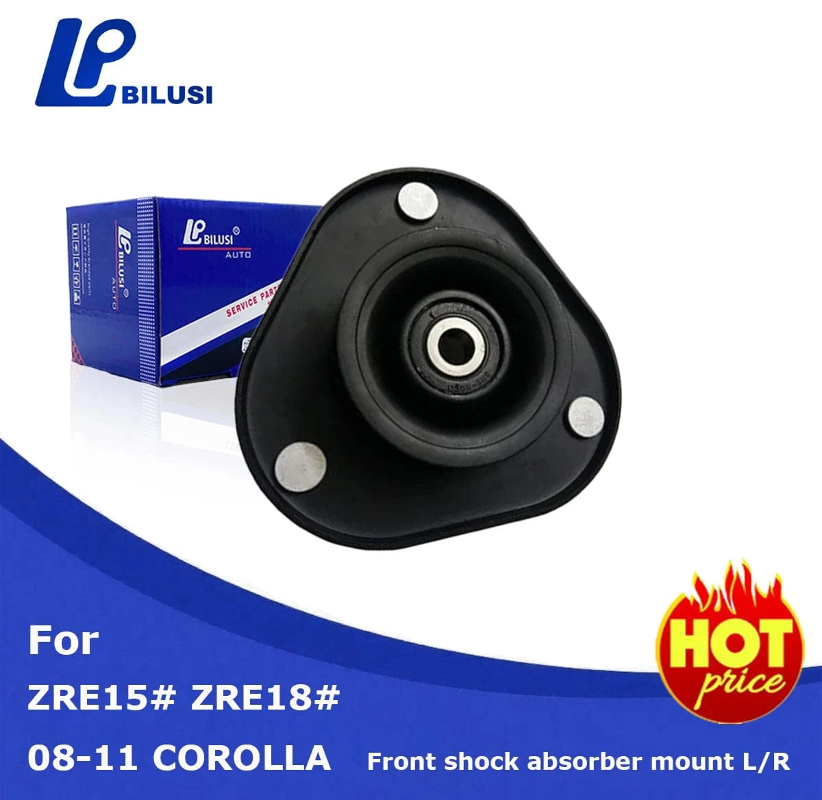 JAPAN BILUSI AUTO PARTS TOYOTA SHOCK ABSORBER MOUNTING Front Right Bilusi For Toyota Corolla 08-11 ZRE15# ZRE18# Prius 11-15 ZVW30 Front Shock Absorber Bushing 48609-02180 48609-02171