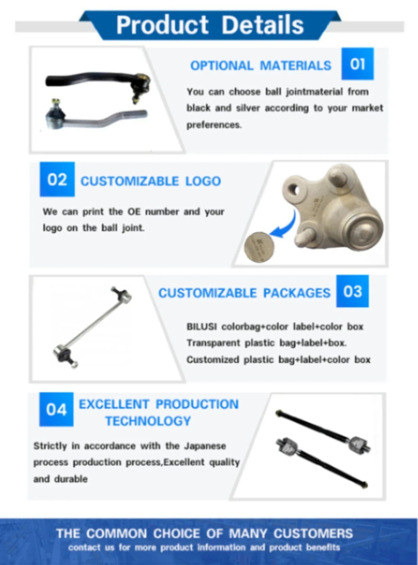 JAPAN BILUSI AUTO PARTS TOYOTA TIE ROD END Bilusi 45047-29105 45046-29335 Outer Left Right Ball Joint for TOYOTA Carina/Corona/Pinic AT19#/CT21#/ST19#/SXM10/CXM10 19962001