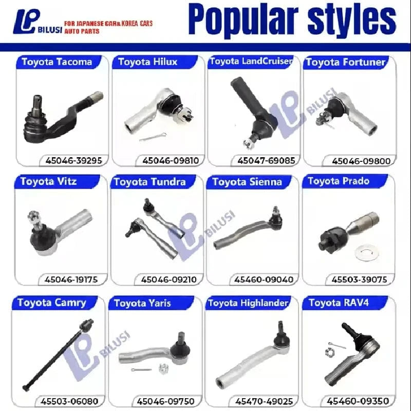 JAPAN BILUSI AUTO PARTS TOYOTA TIE ROD END Bilusi OE:45046-09281 Outer Left Right Tie Rod End for Toyota Fortuner/ Hilux KUN5# 6#/ GGN15 25 35/ TGN1# 2004-2015